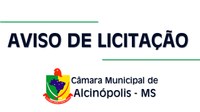 Câmara Municipal de Alcinópolis divulga aviso de Licitação
